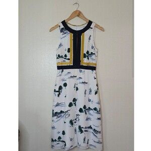 BODEN Leonie Midi Dress Womens Size 2 Regatta Novelty Print